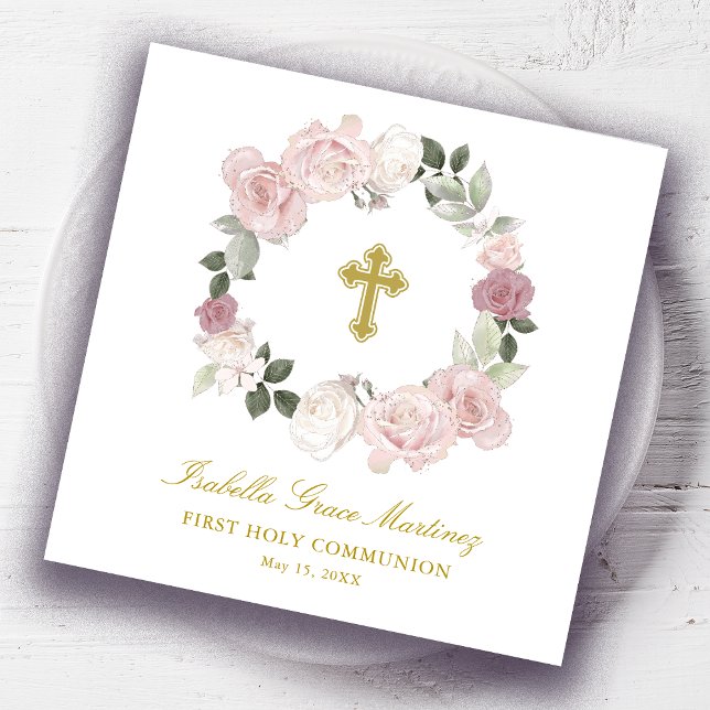 Personalized First Holy Communion Cocktail Napkins (Creator Uploaded)