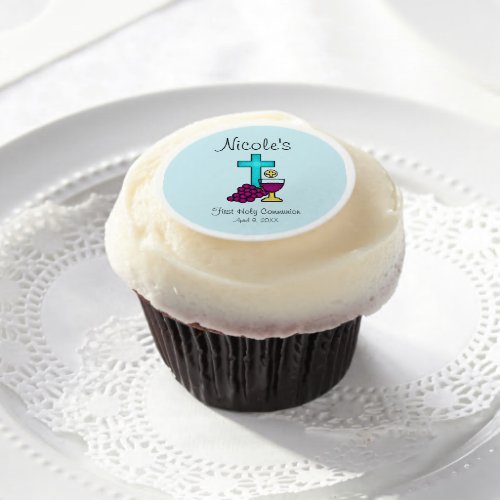 Personalized First Holy Communion Edible Frosting Rounds