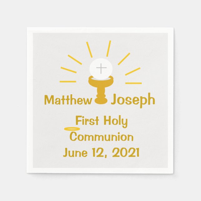 Personalized First Holy Communion Paper Napkin (Front)