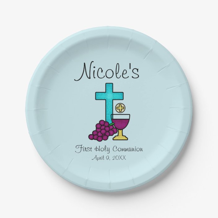 Personalized First Holy Communion Paper Plate