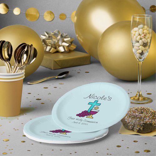Personalized First Holy Communion Paper Plates