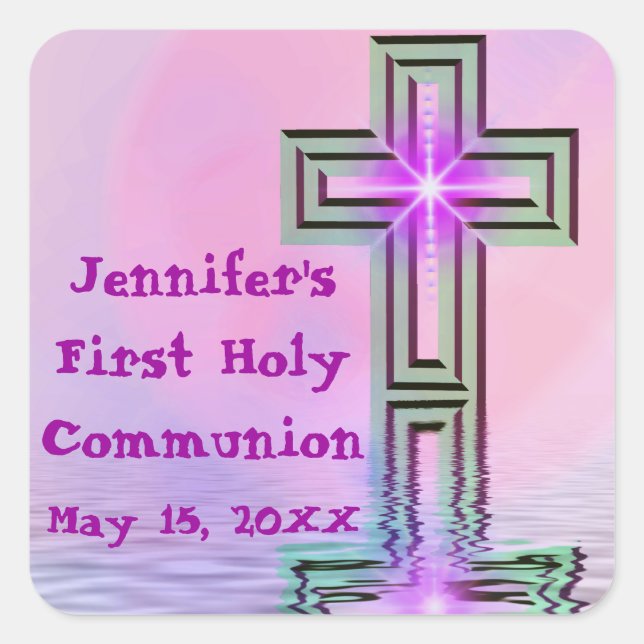 Personalized First Holy Communion Stickers (Front)