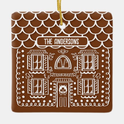 Personalized First Home Gingerbread Christmas Ceramic Ornament