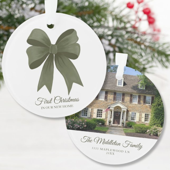 Personalized First Home New House Photo Christmas Ornament (1st Christmas new home)