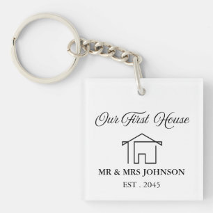 Personalized First Home Realtor Closing Gift Keychain