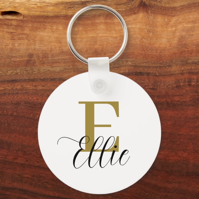 Personalized First Letter And Name Keepsake  Keychain (Front)