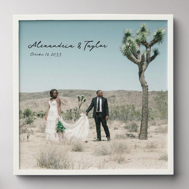 Personalized First Married Christmas Gift  Peel And Stick Photo Tile (Front Set)