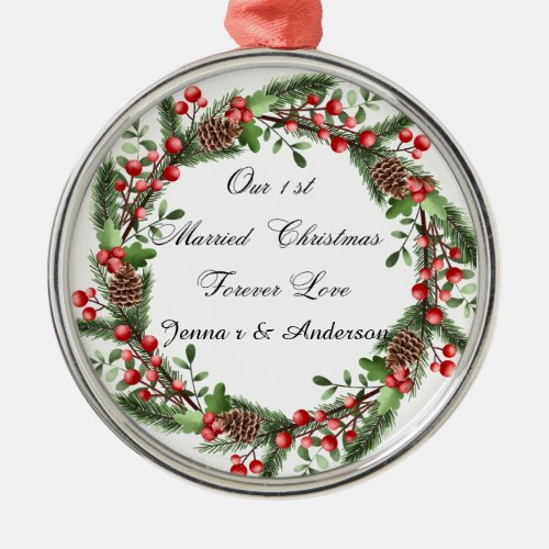Personalized First Married Christmas Ornament