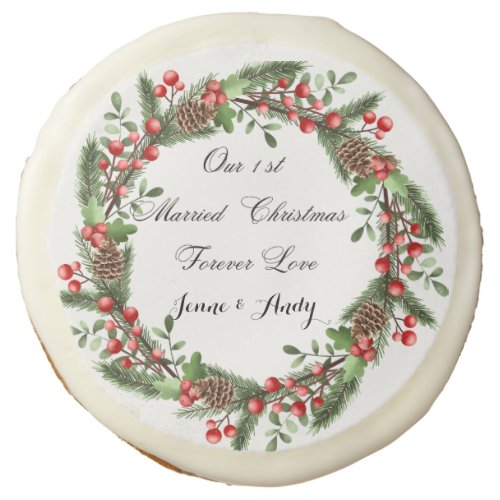 Personalized First Married Christmas Ornament Sugar Cookie