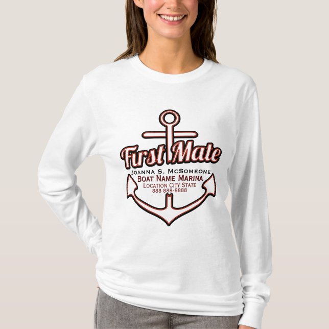 Personalized First Mate Anchor Nautical Tee (Front)