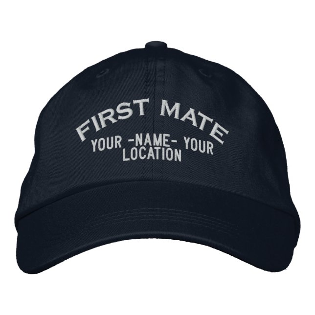 Personalized First Mate Nautical Style Hat (Front)