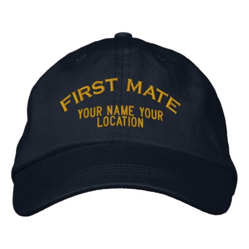 Personalized First Mate Nautical Style Hat