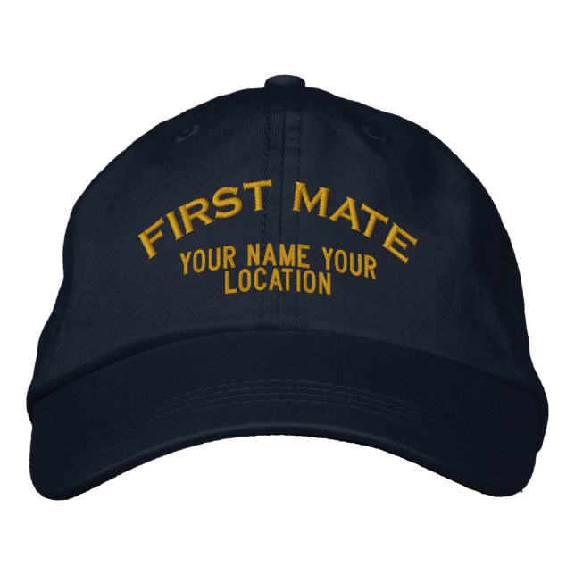 Personalized First Mate Nautical Style Hat (Front)