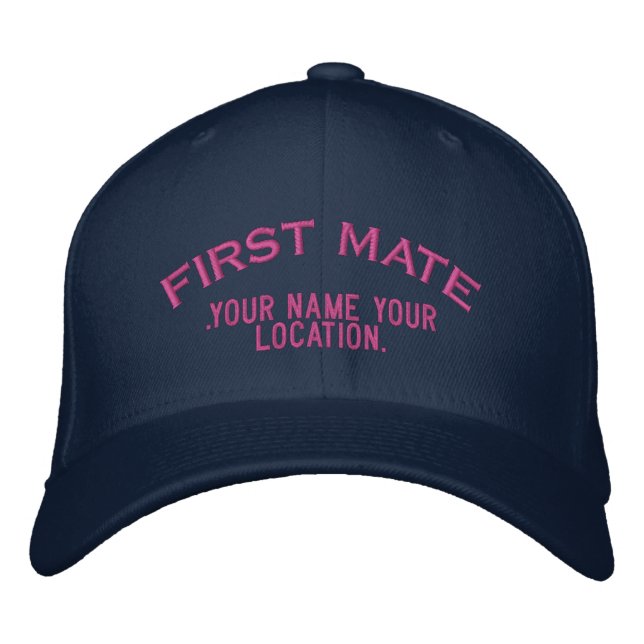Personalized First Mate Nautical Style Hat (Front)