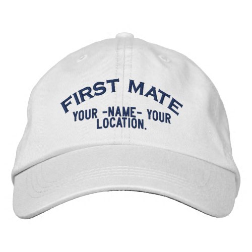 Personalized First Mate Nautical Style Hat