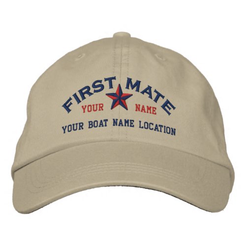 Personalized First Mate Star Ball Cap Embroidery