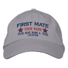 Personalized First Mate Stars Cap Embroidery