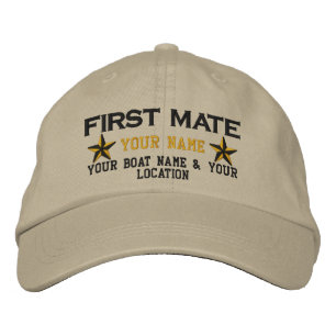 Personalized First Mate Stars Cap Embroidery