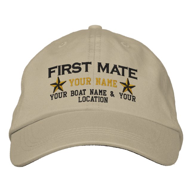 Personalized First Mate Stars Cap Embroidery (Front)