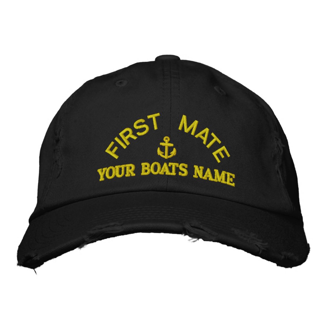 Personalized first mate yacht crew embroidered baseball cap Zazzle