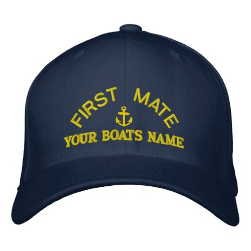 Personalized first mate  yacht crew embroidered baseball hat