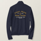 Personalized FIRST MATE Year and Names Boat Anchor Embroidered Jacket Personalized FIRST MATE Year and Names Boat Anchor Embroidered Jacket