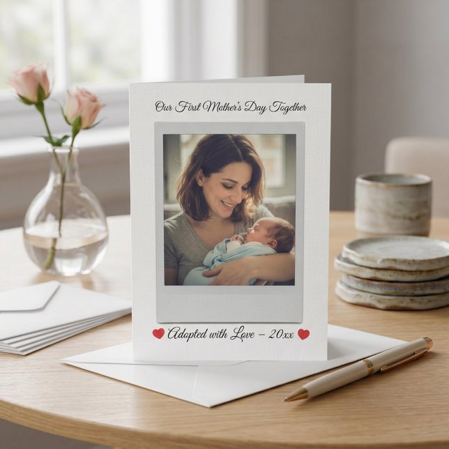Personalized First Mother’s Day After Adoption  Holiday Card (Creator Uploaded)