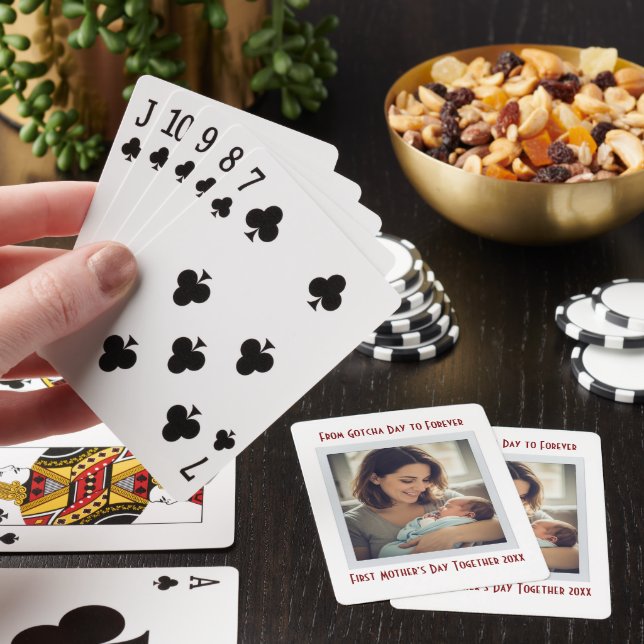 Personalized First Mother’s Day After Adoption  Poker Cards (In Situ)