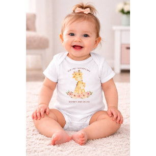 Personalized First Mother’s Day  Mommy & Baby Name Bodysuit