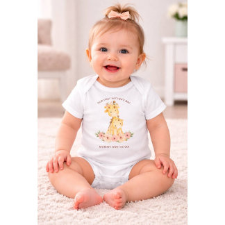 Personalized First Mother’s Day  Mommy & Baby Name Bodysuit