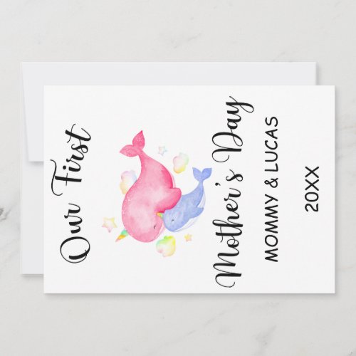 Personalized First Mothers Day 2023 Custom Names Holiday Card