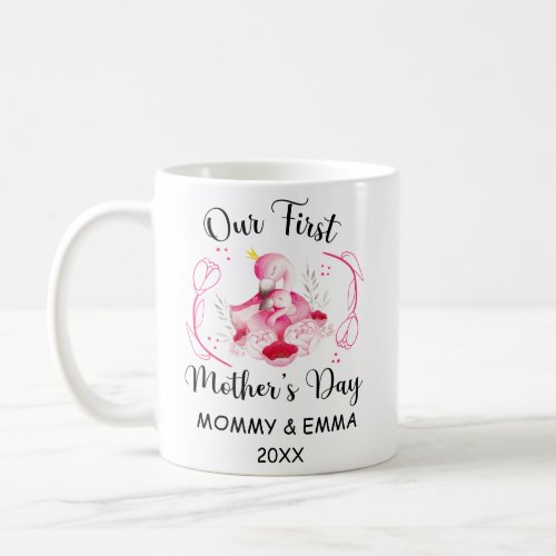 Personalized First Mothers Day 2024 Custom Names  Coffee Mug