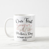 Personalized First Mothers Day 2024, Custom Names  Coffee Mug (Left)