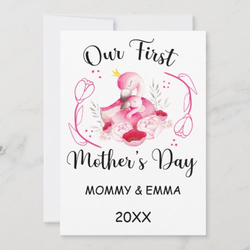 Personalized First Mothers Day 2024 Custom Names Holiday Card