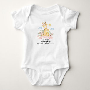 Personalized First Mothers Day 2025 Custom Names  Baby Bodysuit
