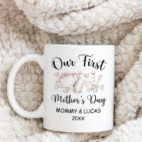 Personalized First Mothers Day 2025, Custom Names  Coffee Mug