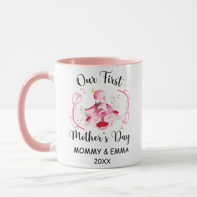 Personalized First Mothers Day 2025, Custom Names  Mug (Left)