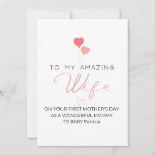 Personalized First Mother's Day For Wife,Patricia Holiday Card