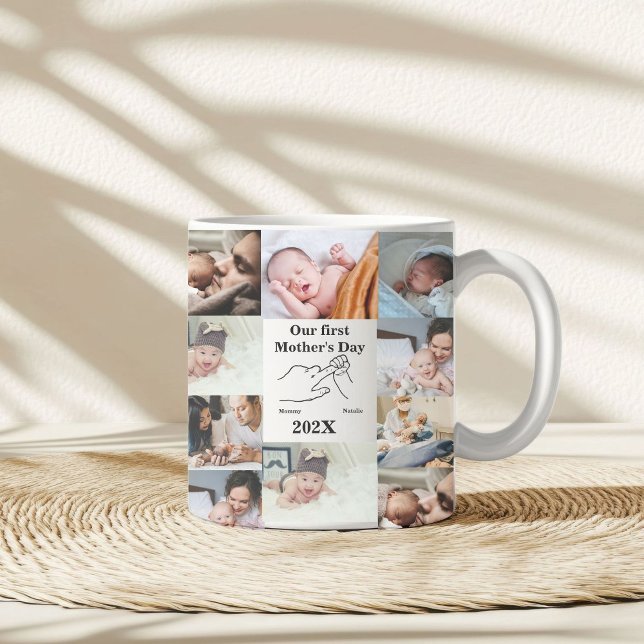 Personalized First Mother's day Photo Collage  Coffee Mug (Creator Uploaded)
