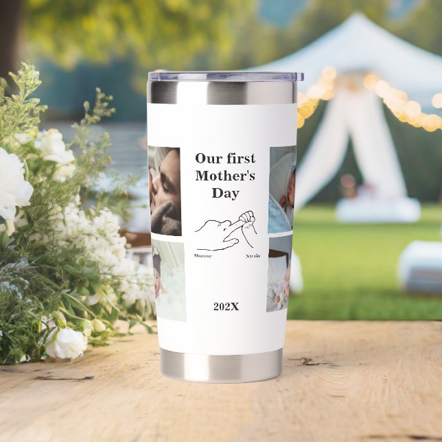 Personalized First Mother's day Photo Collage  Insulated Tumbler (Wedding)