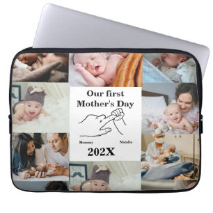 Personalized First Mother's day Photo Collage Laptop Sleeve