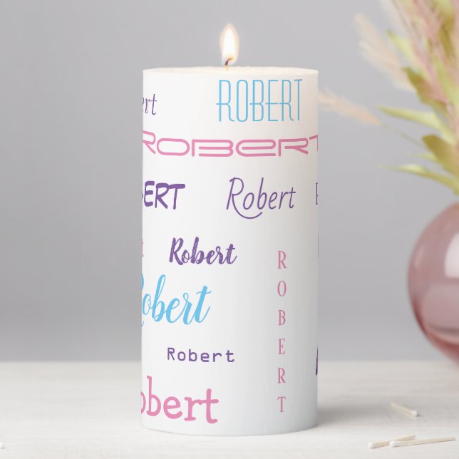 Personalized First Name Custom Pillar Candle (In Situ)