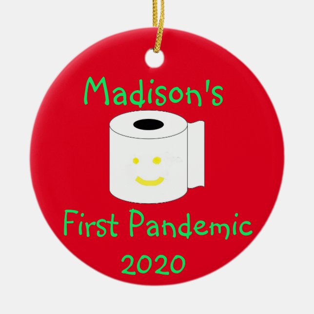 Personalized First Pandemic Ceramic Ornament (Front)