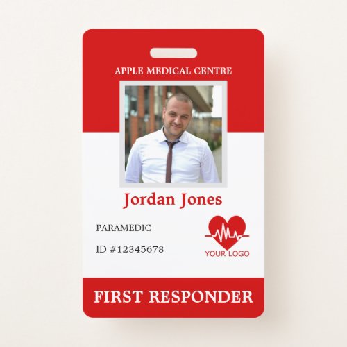 Personalized First Responder Photo ID Security Badge