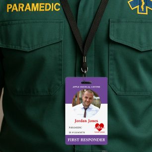 Personalized First Responder Photo ID Security ID Badge