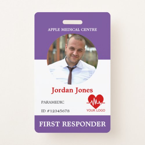 Personalized First Responder Photo ID Security ID  Badge