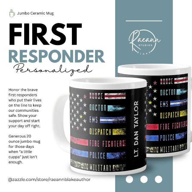 Personalized First Responder Supporters Jumbo Mug (Creator Uploaded)