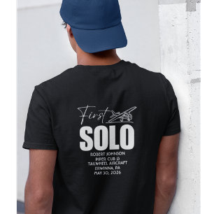 Personalized First Solo Flight PILOT Airplane T-Shirt