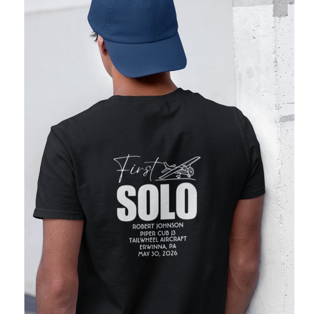 Personalized First Solo Flight | PILOT | Airplane T-Shirt (Creator Uploaded)