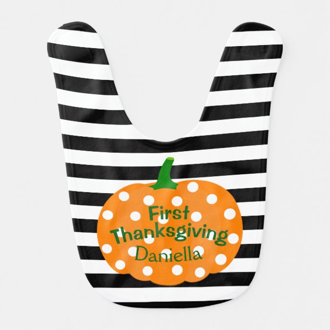 Personalized First Thanksgiving Baby Bib (Front)